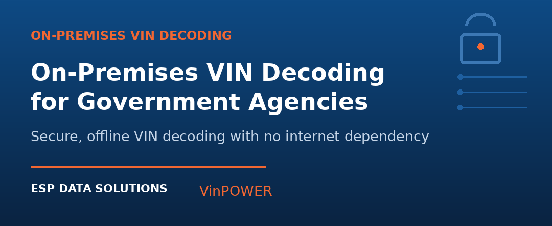 VinPOWER on-premises VIN decoding for government agencies